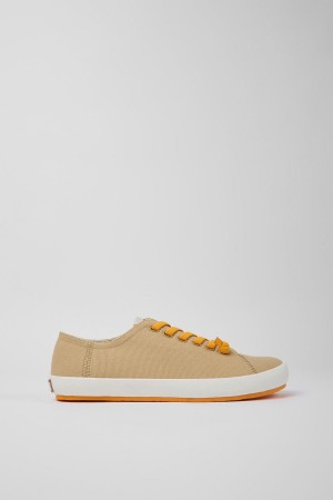 Beige Men's Camper Peu Rambla Textile Sneakers | 0853967-BC