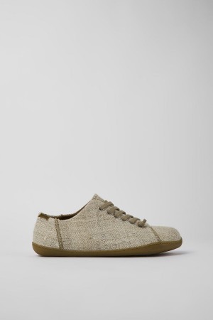 Beige Men's Camper Peu Textile Sneakers | 1209547-VD