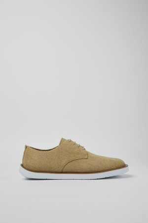 Beige Men's Camper Wagon Nubuck Sneakers | 7546382-HA