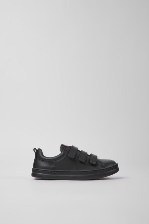 Black Boys' Camper Runner Leather Textile Sneakers | 8532471-OE