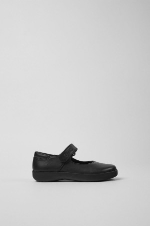 Black Girls' Camper Spiral Comet Leather Slip On | 0729456-NM