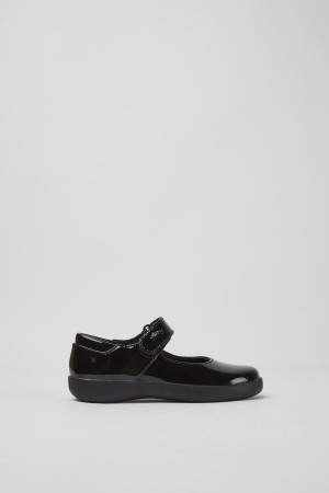 Black Girls' Camper Spiral Comet Patent Leather Slip On | 6150389-VY