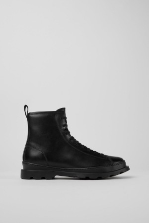 Black Men's Camper Brutus Medium Lace Boots | 1254089-QD