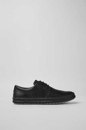 Black Men's Camper Chasis Leather Sneakers | 5230764-NC