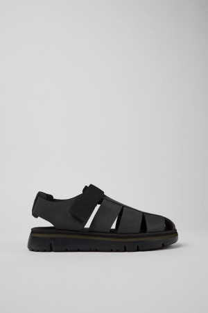 Black Men's Camper Oruga Sandals | 9721380-EV