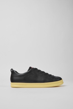 Black Men's Camper Runner Leather Sneakers | 0185496-SK