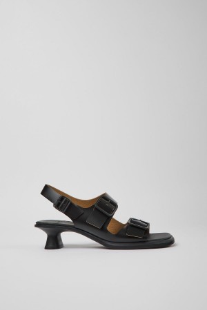 Black Women's Camper Dina Leather Sandals | 0317245-JB