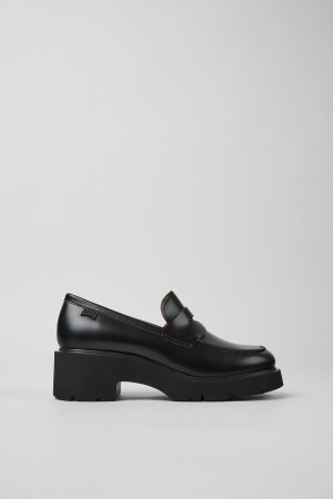 Black Women's Camper Milah Leather Loafers | 3752940-OD