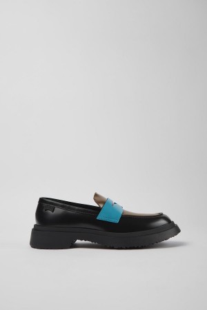 Black Women's Camper Twins Leather Loafers | 4198032-UA