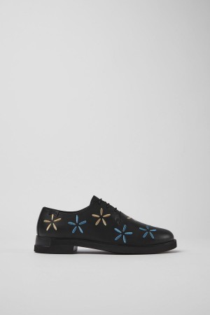 Black Women's Camper Twins Leather Slip On | 2875340-FB