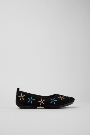 Black Women's Camper Twins Nubuck Ballerina | 6385104-FW