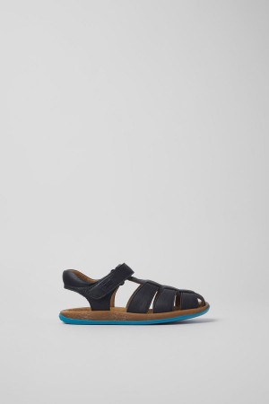 Blue Boys' Camper Bicho Leather Sandals | 8392714-RH