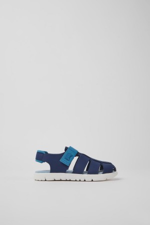 Blue Girls' Camper Oruga Leather Sandals | 5376281-SX