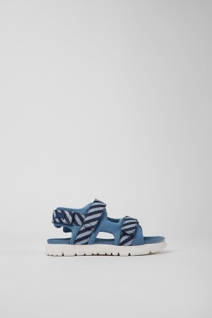 Blue Girls' Camper Oruga Textile Sandals | 0973612-KB