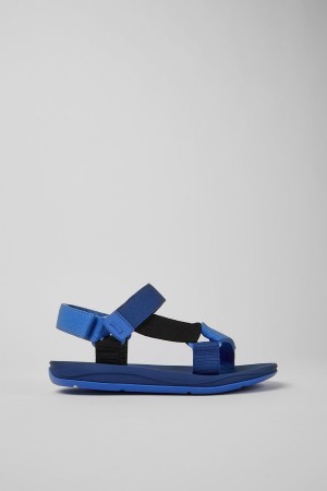 Blue Men's Camper Match Recycled Pet Sandals | 0896342-ZX