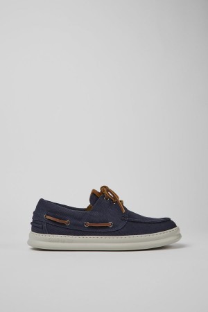 Blue Men's Camper Runner Recycled Cotton Slip On | 5341968-VU