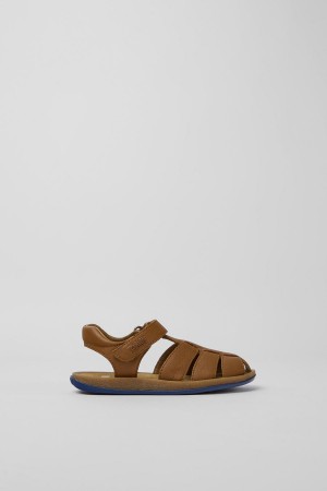 Brown Boys' Camper Bicho Leather Sandals | 2187436-RV