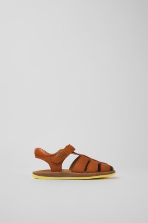 Brown Boys' Camper Bicho Leather Sandals | 6103247-DS