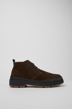 Brown Men's Camper Brutus Trek Michelin Nubuck Ankle Boots | 5291604-MZ