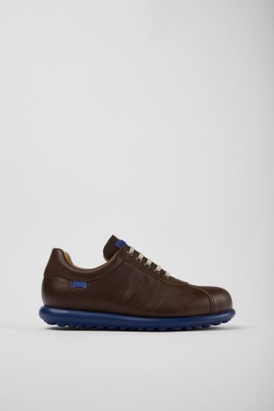 Brown Men's Camper Pelotas Leather Sneakers | 2579148-DZ