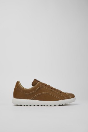 Brown Men's Camper Pelotas Xlite Leather Sneakers | 3087619-WC