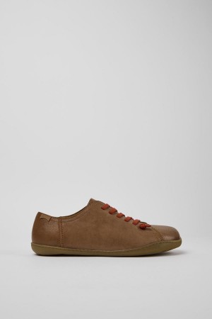 Brown Men's Camper Peu Leather Sneakers | 4278639-GJ