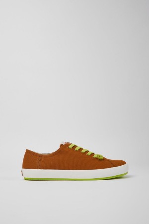 Brown Men's Camper Peu Rambla Textile Sneakers | 3491857-YM