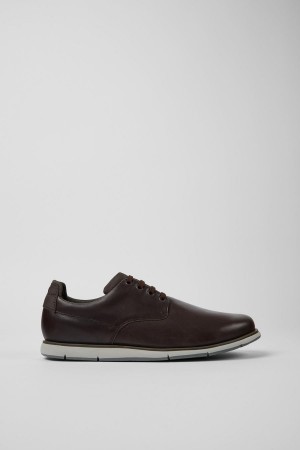 Brown Men's Camper Smith Leather Sneakers | 4182763-DS