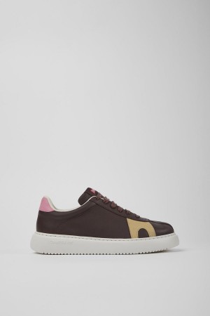 Brown Women's Camper Twins Leather Nubuck Sneakers | 4059187-ES