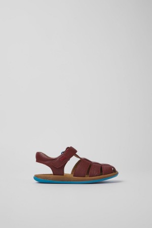 Burgundy Boys' Camper Bicho Leather Sandals | 3548276-ZX