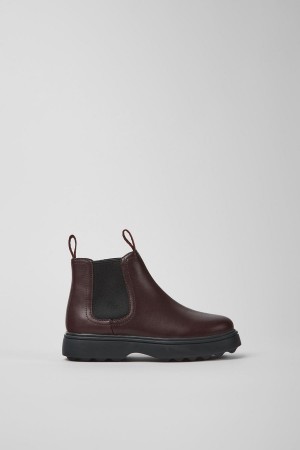 Burgundy Boys' Camper Norte Leather Chelsea Boots | 4186092-NF