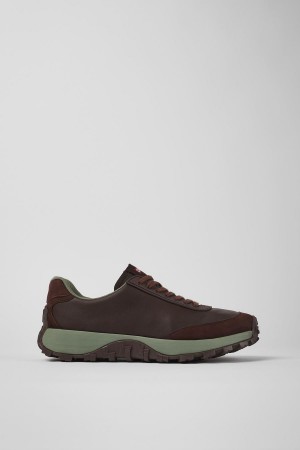 Burgundy Men's Camper Drift Trail Vibram Leather Nubuck Sneakers | 5869127-JB