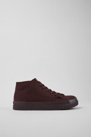 Burgundy Men's Camper Peu Roda Recycled Cotton Sneakers | 4752319-ZU