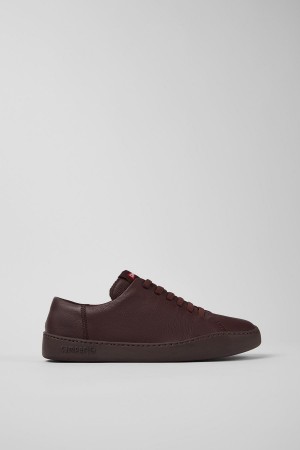 Burgundy Men's Camper Peu Touring Leather Sneakers | 9586701-QR