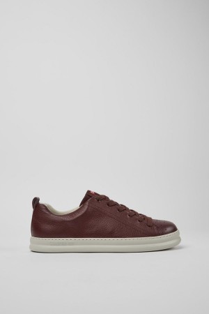 Burgundy Men's Camper Runner Leather Sneakers | 8451930-TA