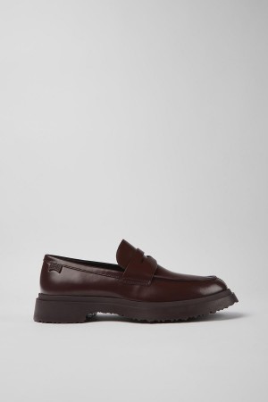 Burgundy Men's Camper Walden Leather Loafers | 0374169-TY