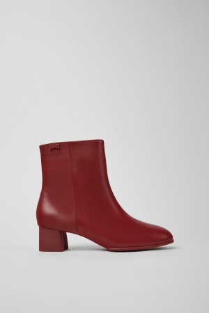 Burgundy Women's Camper Katie Leather Ankle Boots | 9074865-DB