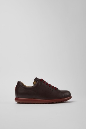 Burgundy Women's Camper Pelotas Xlite Leather Sneakers | 9712648-CQ