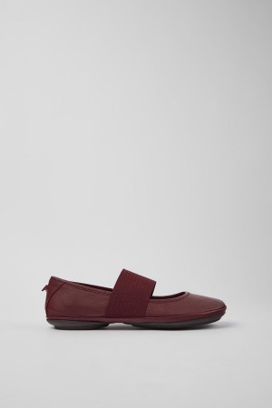 Burgundy Women's Camper Right Leather Ballerina | 3158674-VT