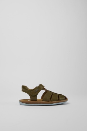 Green Boys' Camper Bicho Leather Sandals | 2084761-LN