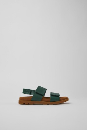 Green Boys' Camper Brutus Leather Sandals | 0198762-AX