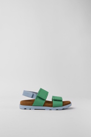 Green Boys' Camper Brutus Leather Sandals | 4267093-FC