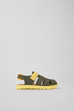 Green Boys' Camper Oruga Leather Sandals | 6081932-KB