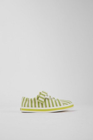 Green Boys' Camper Peu Rambla Striped Recycled Cotton Slip On | 7054293-PF