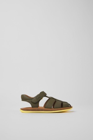 Green Girls' Camper Bicho Leather Sandals | 3517946-PV