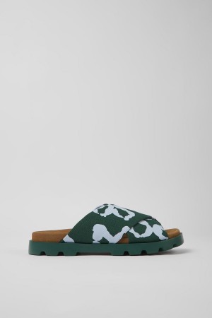 Green Men's Camper Brutus Recycled Cotton Sandals | 1256479-MA