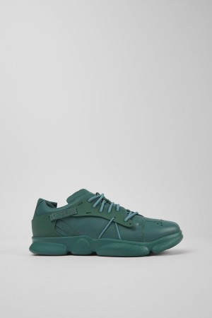 Green Men's Camper Karst Leather Textile Sneakers | 4750928-OC