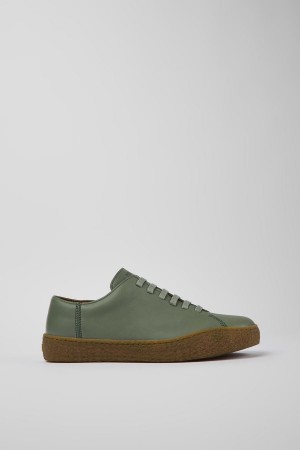 Green Men's Camper Peu Terreno Leather Sneakers | 9345072-AO