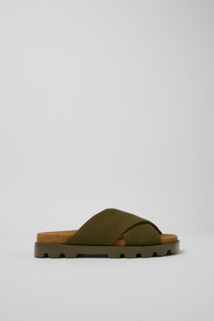 Green Women's Camper Brutus Recycled Cotton Sandals | 0297563-YN