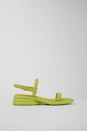 Green Women's Camper Spiro Leather Sandals | 9430586-DN